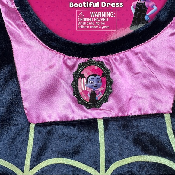 Girls Vampirina Costume Size 4-6X Bootiful Dress, Wings & Headband Glow In Dark - Picture 9 of 15
